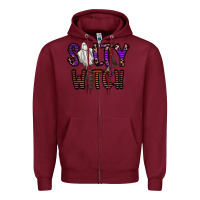 Burgundy Salty Witch Zipper Hoodie - CowhideDigitalArt