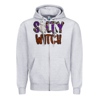 Heather Grey Salty Witch Zipper Hoodie - CowhideDigitalArt