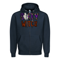 Navy Salty Witch Zipper Hoodie - CowhideDigitalArt