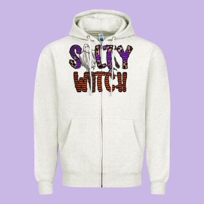 Salty Witch Zipper Hoodie Designed By Cowhidedigitalart