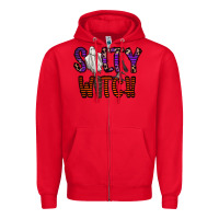 Red Salty Witch Zipper Hoodie - CowhideDigitalArt