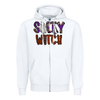 White Salty Witch Zipper Hoodie - CowhideDigitalArt