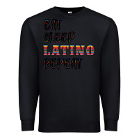 Black eat sleep latino repeat Premium Sweatshirt - BundleAndBundleShop