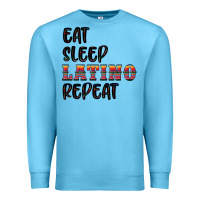 Ocean Blue eat sleep latino repeat Premium Sweatshirt - BundleAndBundleShop