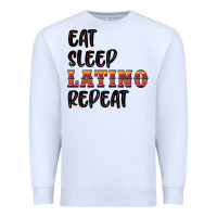 White eat sleep latino repeat Premium Sweatshirt - BundleAndBundleShop