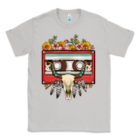 Moon Dust bull skull sunflower floral cassette Classic Tee - FaDigitalArtStudio