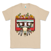 Mushroom bull skull sunflower floral cassette Classic Tee - FaDigitalArtStudio