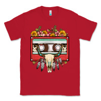 Red bull skull sunflower floral cassette Classic Tee - FaDigitalArtStudio