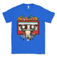 True Royal bull skull sunflower floral cassette Classic Tee - FaDigitalArtStudio