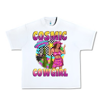 White cosmic cowgirl Urban Heavy Tee - texasbilliewilder