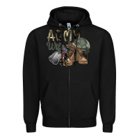 Black army wife Zipper Hoodie - SublimationCraftShop
