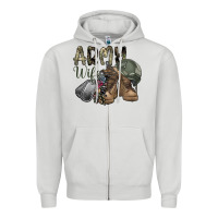Dove Grey army wife Zipper Hoodie - SublimationCraftShop