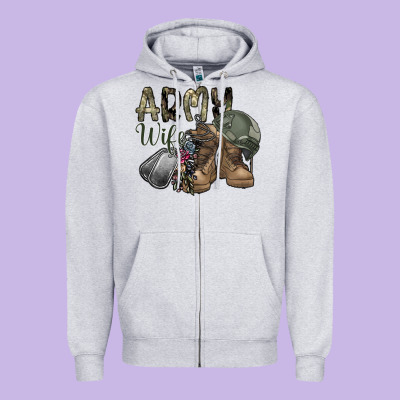 Army Wife Zipper Hoodie Designed By Sublimationcraftshop