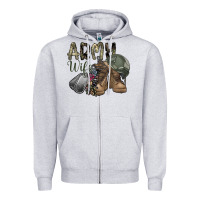 Heather Grey army wife Zipper Hoodie - SublimationCraftShop