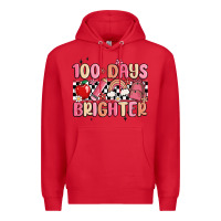 Red 100 days brighter Premium Hoodie - MaliasSmallBusiness