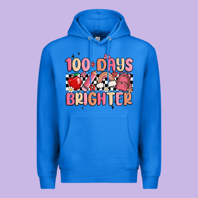 100 Days Brighter Premium Hoodie Designed By Maliassmallbusiness