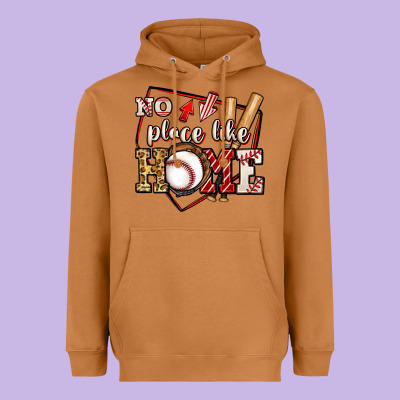 No Place Like Home Baseball Heavyweight Hoodie Designed By Jasminsmagicworld