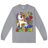 Heather Grey au some unicorn Long Sleeve Tee - Zillion Design Studio