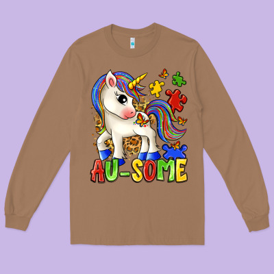 Au Some Unicorn Long Sleeve Tee Designed By Zillion Design Studio
