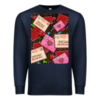 Navy love letters with roses  air Premium Sweatshirt - AdoDesignShop