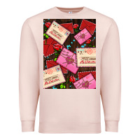 Pale Pink love letters with roses  air Premium Sweatshirt - AdoDesignShop