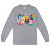 Heather Grey teacher coffee cup Long Sleeve Tee - AdoDesignShop