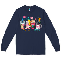 Navy teacher coffee cup Long Sleeve Tee - AdoDesignShop