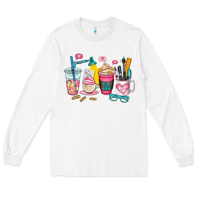 Teacher Coffee Cup Long Sleeve Tee by AdoDesignShop | Teevron