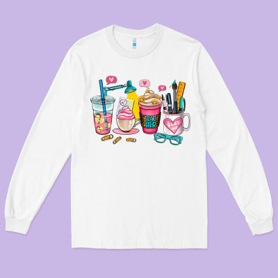 Teacher Coffee Cup Long Sleeve Tee Designed By Adodesignshop