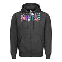Charcoal Heather Easter Nurse Easter Day Zipper Hoodie - Neo Western