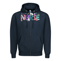Navy Easter Nurse Easter Day Zipper Hoodie - Neo Western