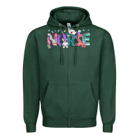 Sports Green Easter Nurse Easter Day Zipper Hoodie - Neo Western