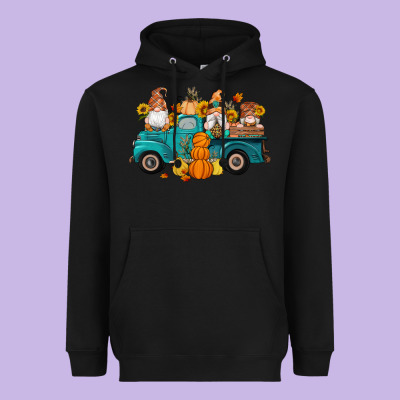 Fall Gnomes Truck Pumpkin Sunflowers Heavyweight Hoodie Designed By Artiststas
