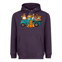 Plum fall gnomes truck pumpkin sunflowers Heavyweight Hoodie - Artiststas