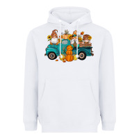 White fall gnomes truck pumpkin sunflowers Heavyweight Hoodie - Artiststas