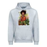 Heather Grey black afro boy love Urban Hoodie - NancyCooperArtShop