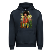 Navy black afro boy love Urban Hoodie - NancyCooperArtShop