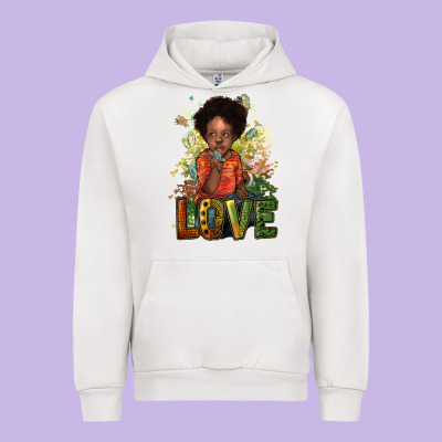 Black Afro Boy Love Urban Hoodie Designed By Nancycooperartshop