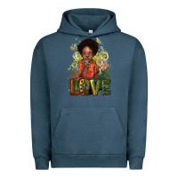 Pigment Midnight Navy black afro boy love Urban Hoodie - NancyCooperArtShop