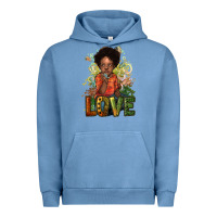 Pigment Pebble Blue black afro boy love Urban Hoodie - NancyCooperArtShop