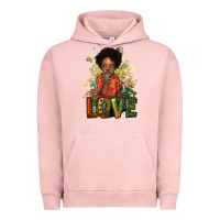 Pigment Salmon black afro boy love Urban Hoodie - NancyCooperArtShop