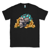 Black skull with sunflowers Classic Tee - RanaPortraitStore
