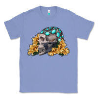 Colony Blue skull with sunflowers Classic Tee - RanaPortraitStore