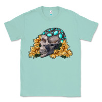 Seafoam skull with sunflowers Classic Tee - RanaPortraitStore