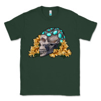 Sports Green skull with sunflowers Classic Tee - RanaPortraitStore