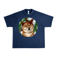 Navy Shiba Inu Christmas Urban Heavy Tee - RanaPortraitStore