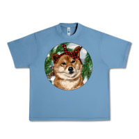 Pebble Blue Shiba Inu Christmas Urban Heavy Tee - RanaPortraitStore
