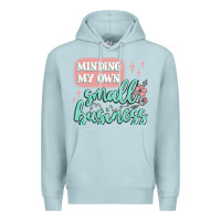 Blue Mist minding my own small business Premium Hoodie - MaliasSmallBusiness