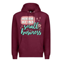 Burgundy minding my own small business Premium Hoodie - MaliasSmallBusiness