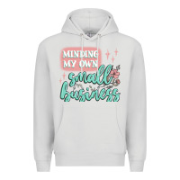 Dove Grey minding my own small business Premium Hoodie - MaliasSmallBusiness